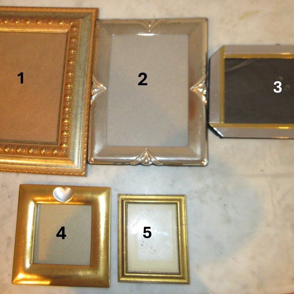 Five Gold and Silver Frames (sizes below)